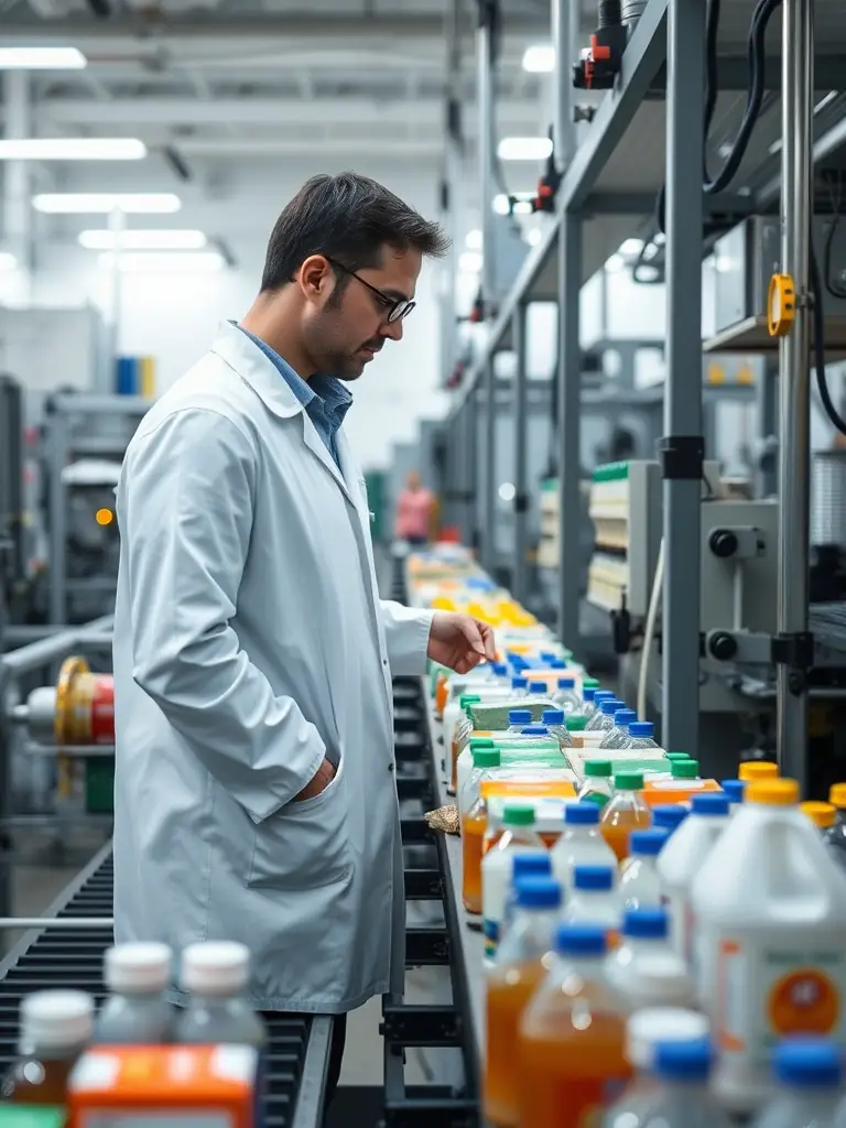 A quality assurance specialist inspecting a production line.