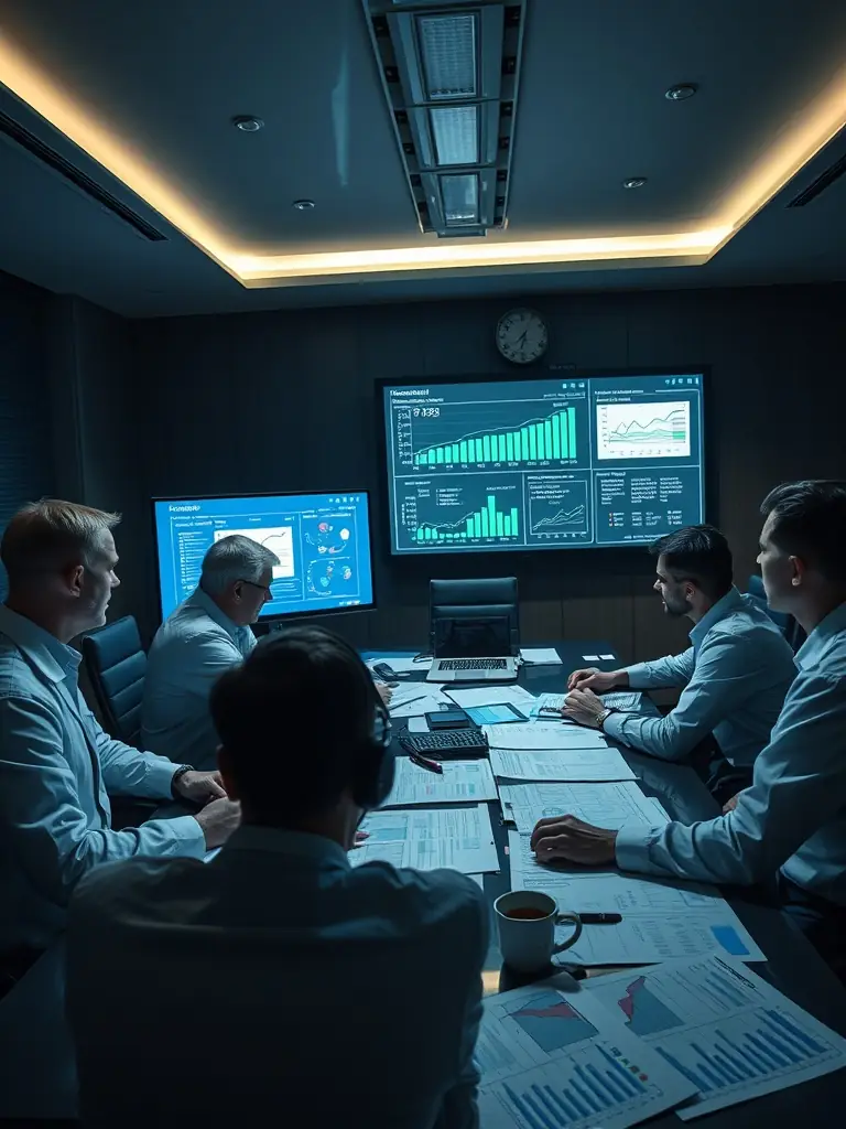 A team analyzing data for pharmacovigilance reporting.